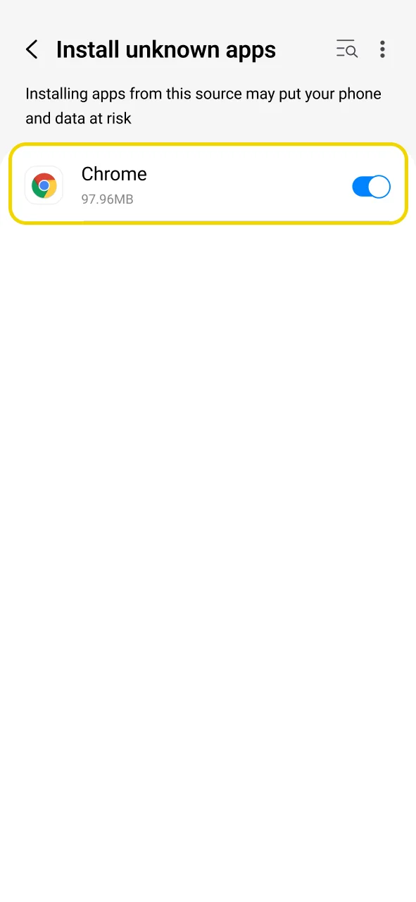 Activate install permission in Settings to complete Dafabet setup.