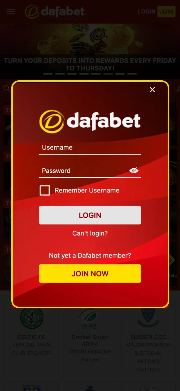 Launch Dafabet, sign in, and play your favorite games instantly.