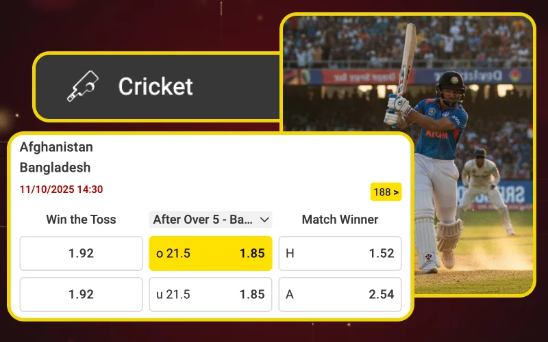 Join Dafabet Cricket betting for live odds and exciting promos.