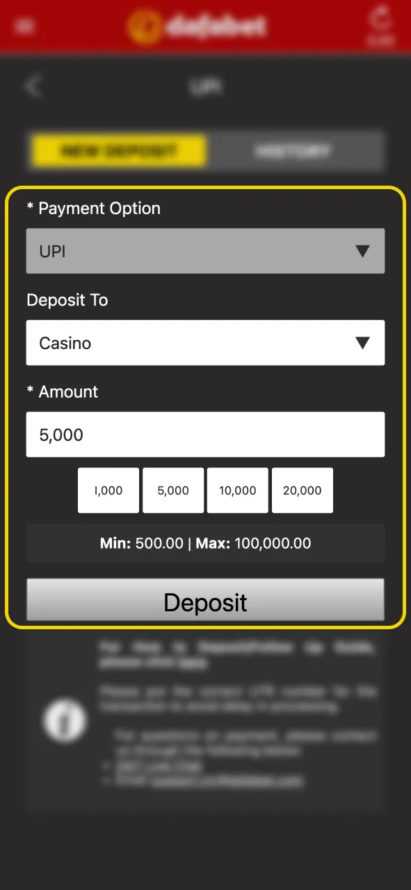 Make your first deposit to trigger the Dafabet welcome bonus.