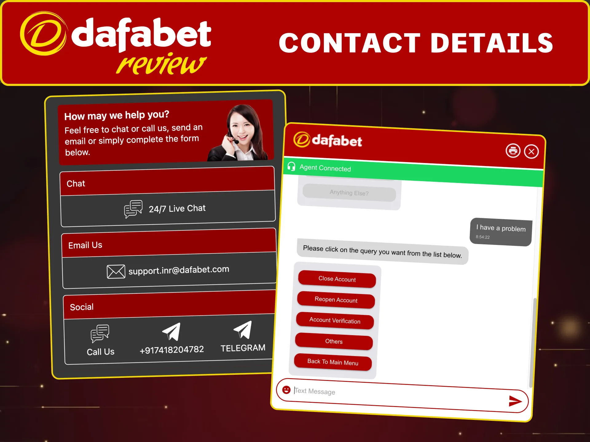 Reach Dafabet India support anytime via live chat, email, or social media.