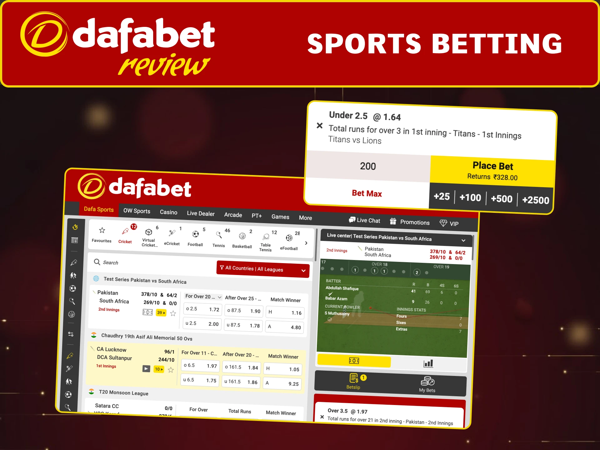 Bet on cricket, football, kabaddi, and more with Dafabet India sportsbook.