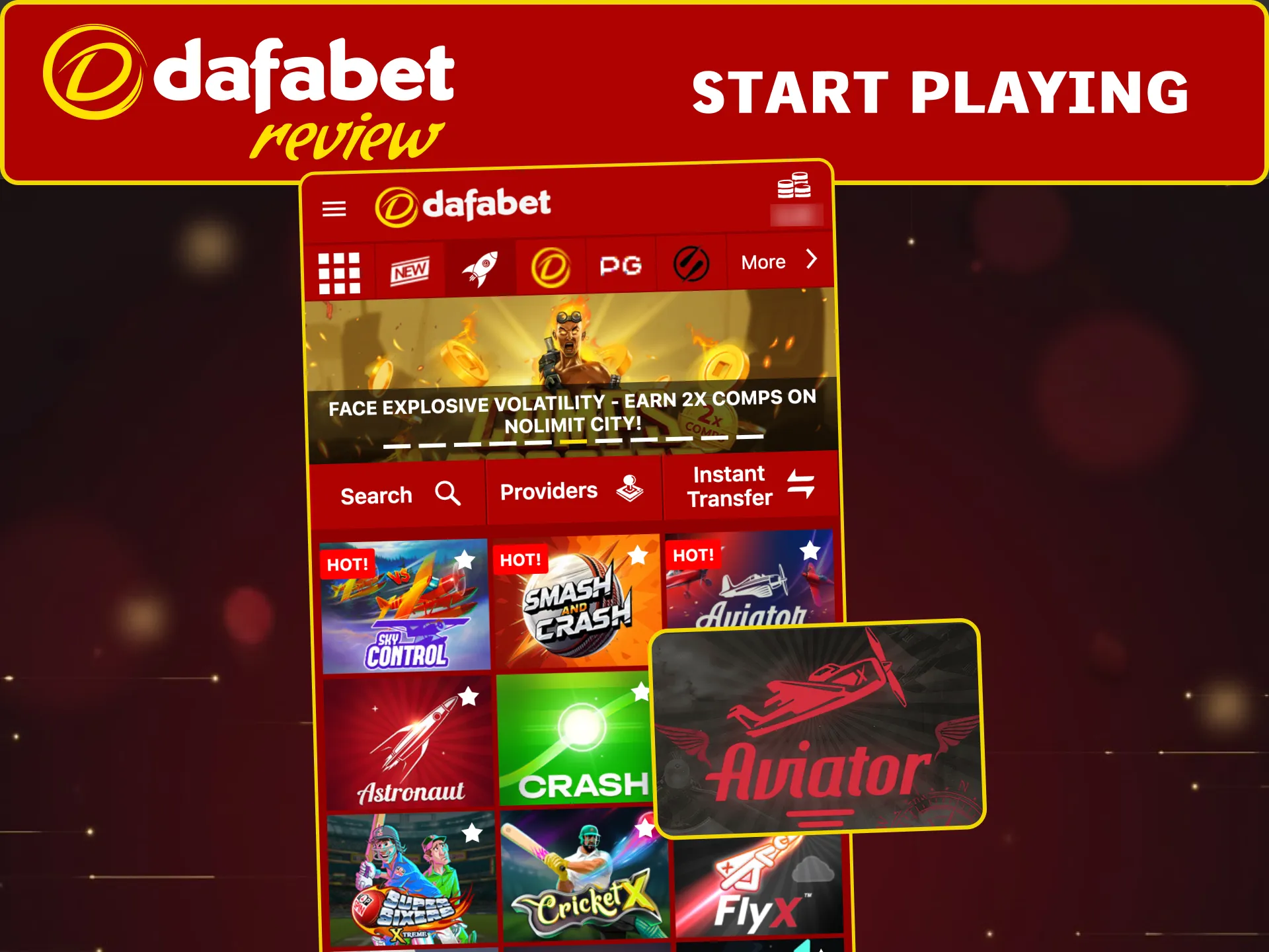 Top up your account and place your first bet in Dafabet Aviator.