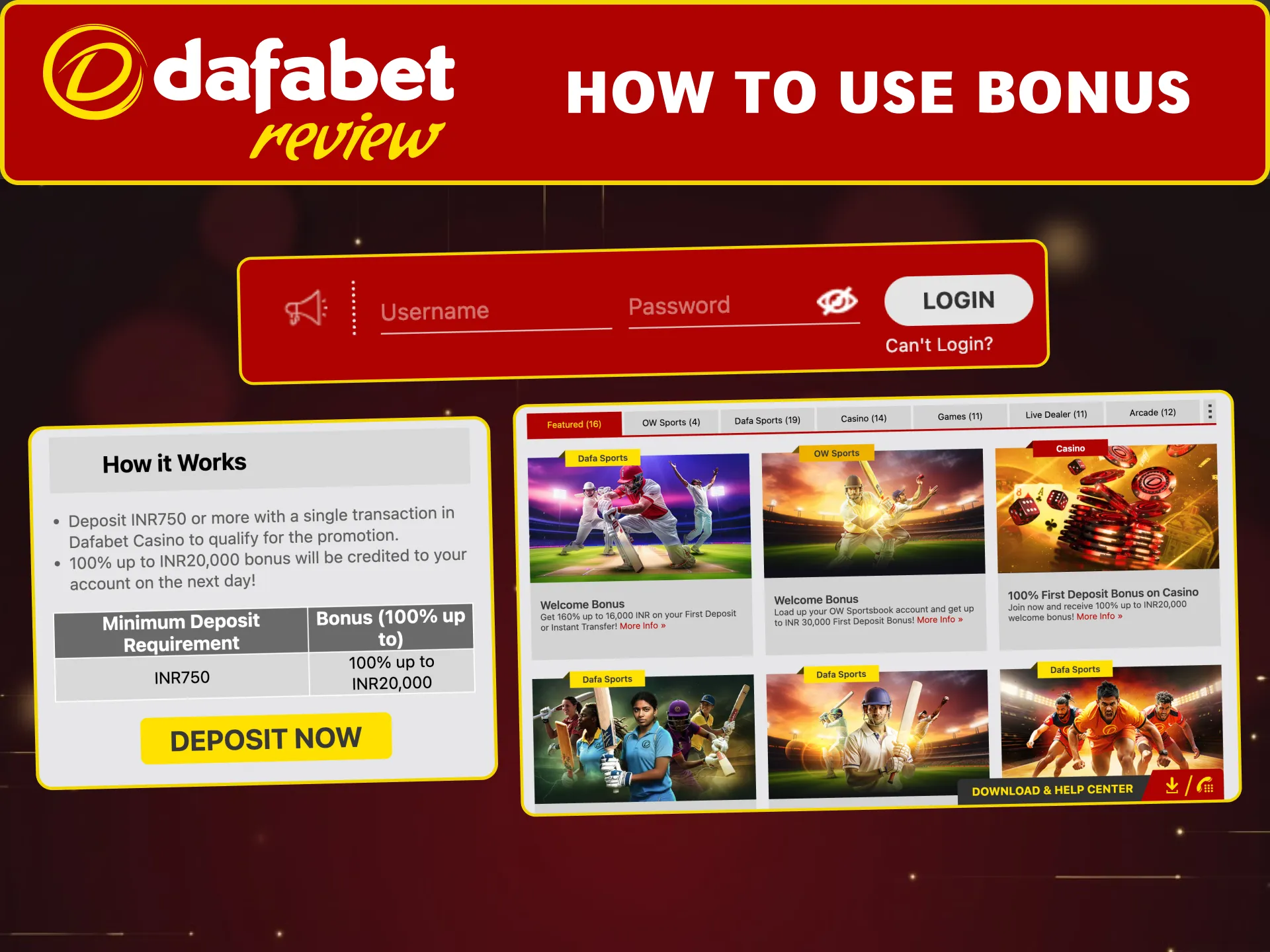 Claim your Dafabet bonus in minutes, register now and start playing.