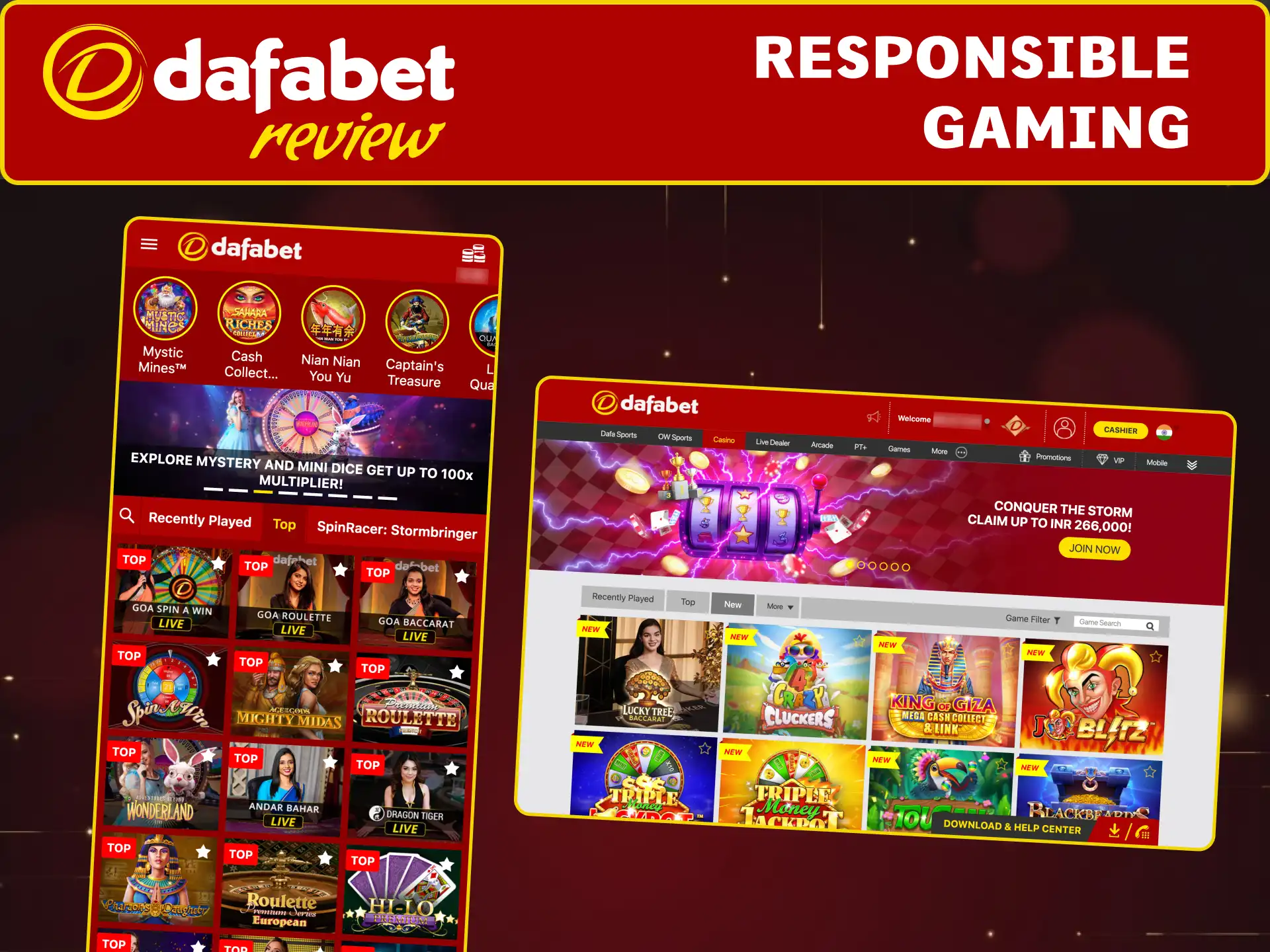 Take breaks and monitor your bets with Dafabet responsible gaming features.