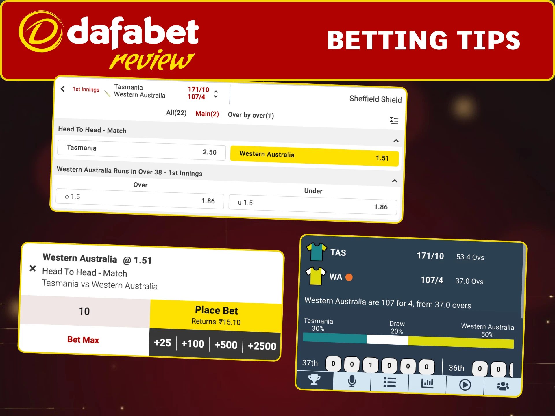 Check stats and pitch conditions before betting on Dafabet cricket.