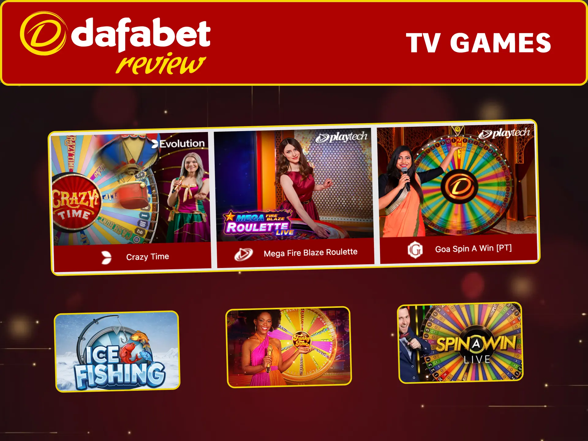 Play TV Games at Dafabet and enjoy live game-show style rounds.