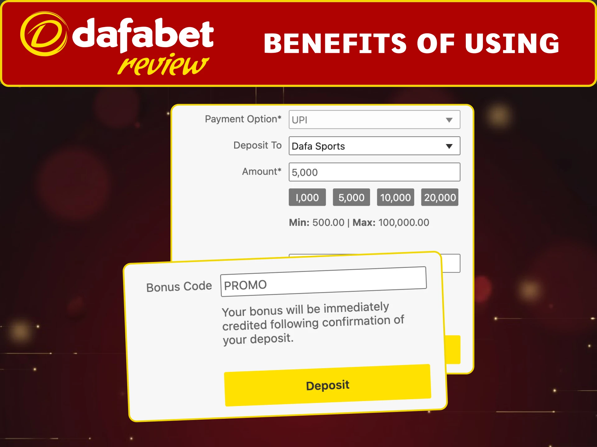 Use the Dafabet promo code to increase your balance and unlock extra features.