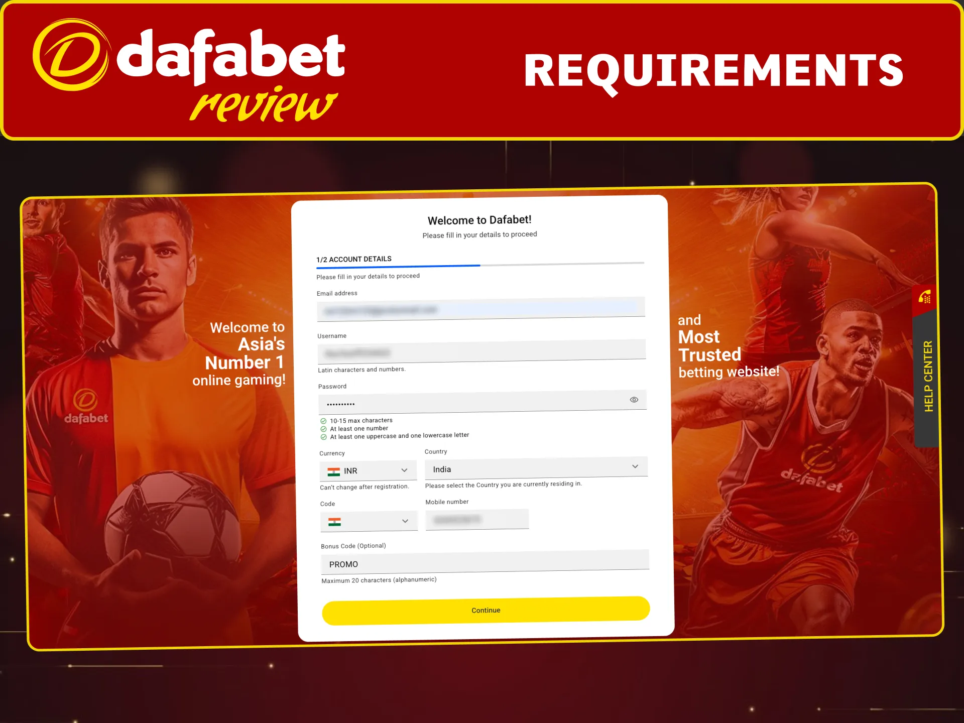 Register safely on Dafabet India by meeting age and account verification rules.