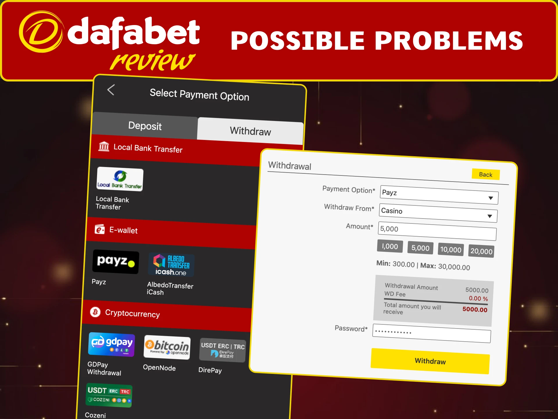 Follow Dafabet guidelines to fix delays or errors when withdrawing funds.
